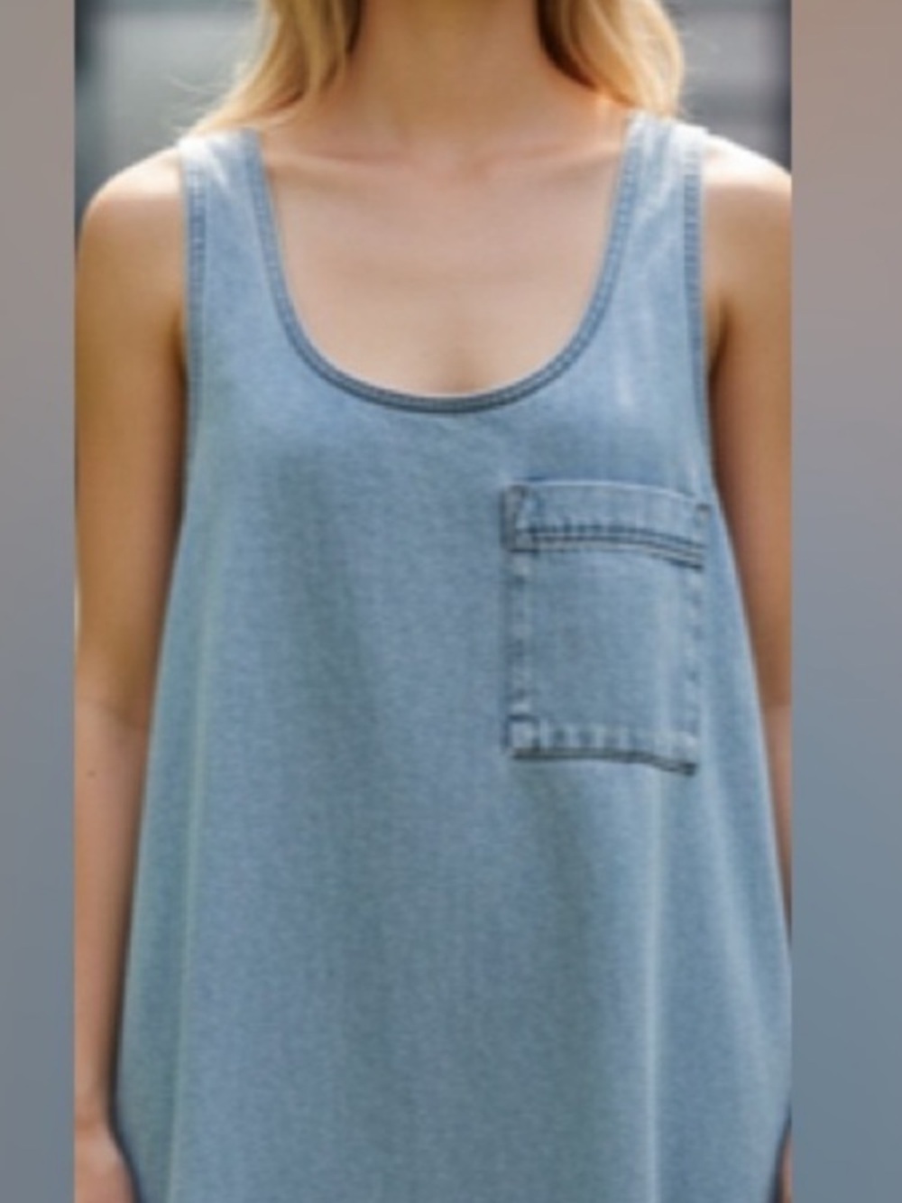 universal thread sleeveless one pocket denim women’s large dress - Picture 2 of 3